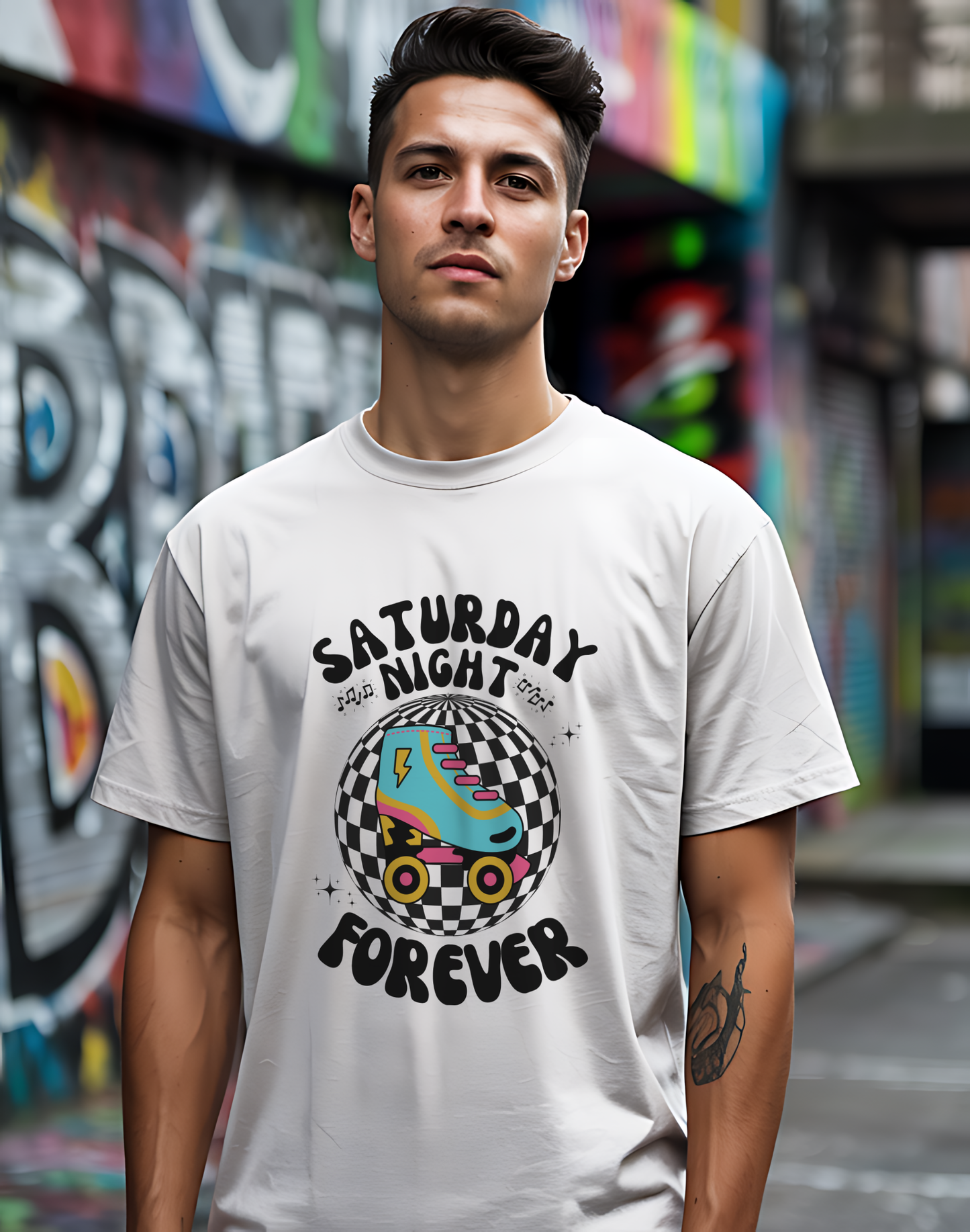 Saturday Night Tee 🕺 Retro Roller Skate Shirt