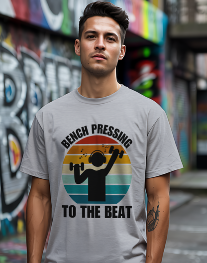 Bench Press Beat Tee 🏋️‍♂️ Music Workout Shirt