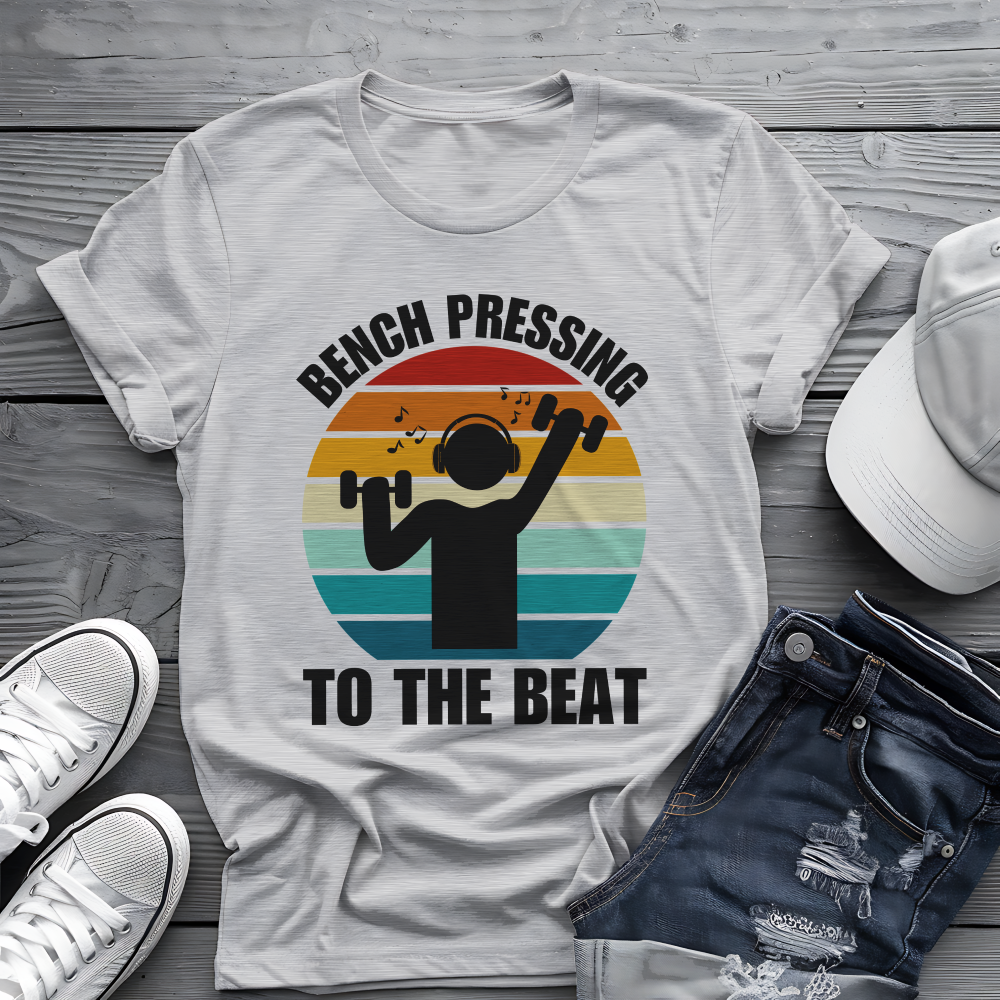 Bench Press Beat Tee 🏋️‍♂️ Music Workout Shirt
