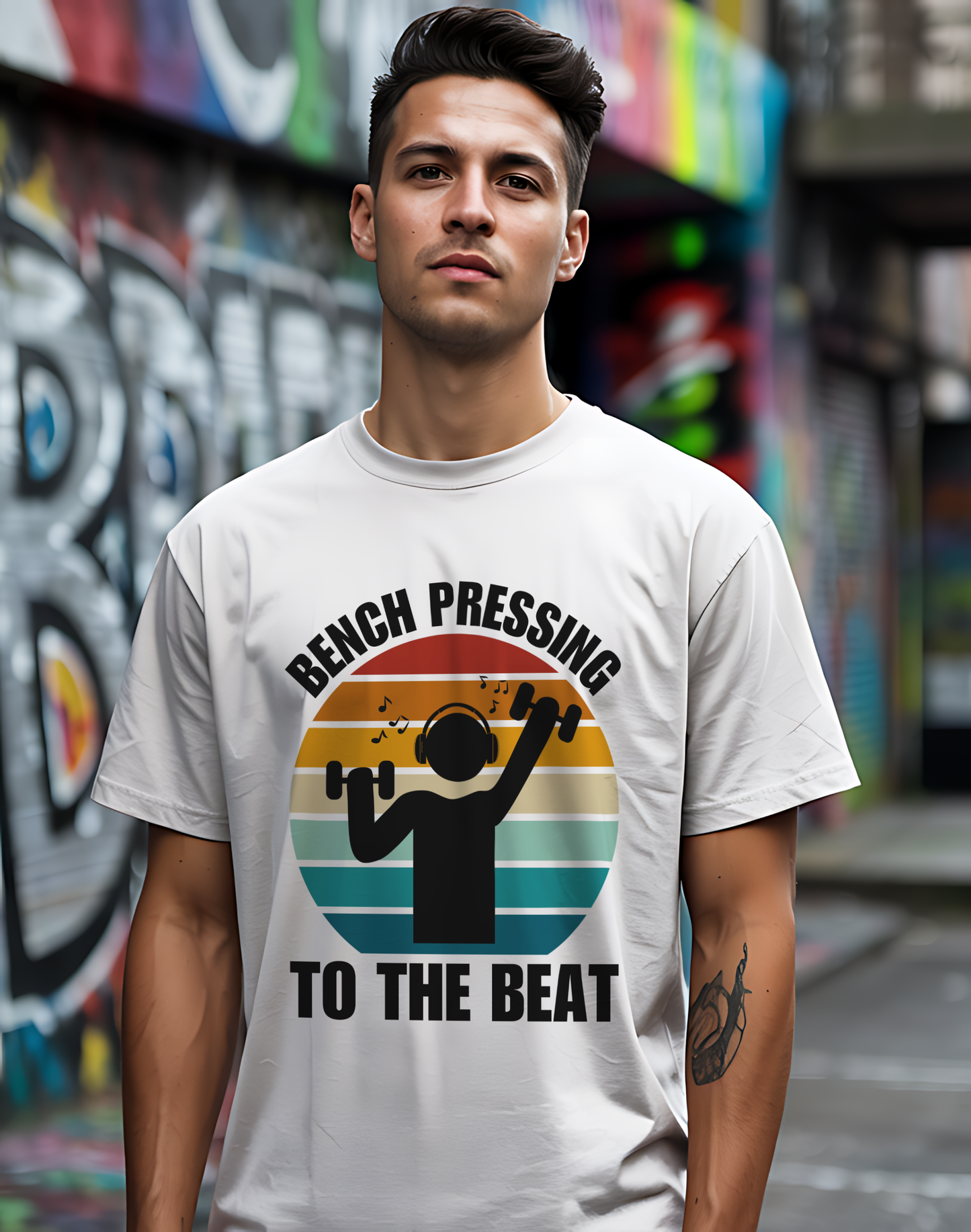 Bench Press Beat Tee 🏋️‍♂️ Music Workout Shirt