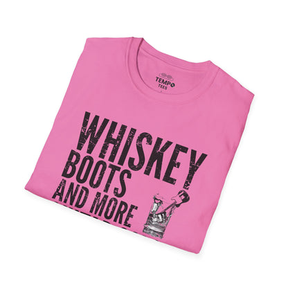 Whiskey Boots Guitar Tee 🥃🎸 Funny Country Music Shirt