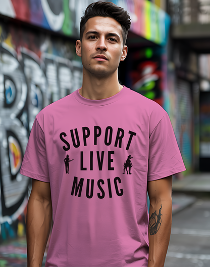 Support Live Music Tee 🎶 Musician Silhouettes Shirt - Concert Lover Gift