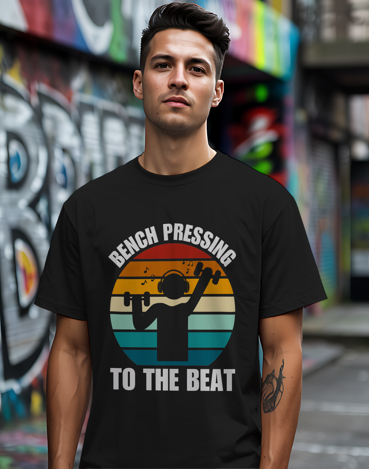 Bench Press Beat Tee 🏋️‍♂️ Music Workout Shirt