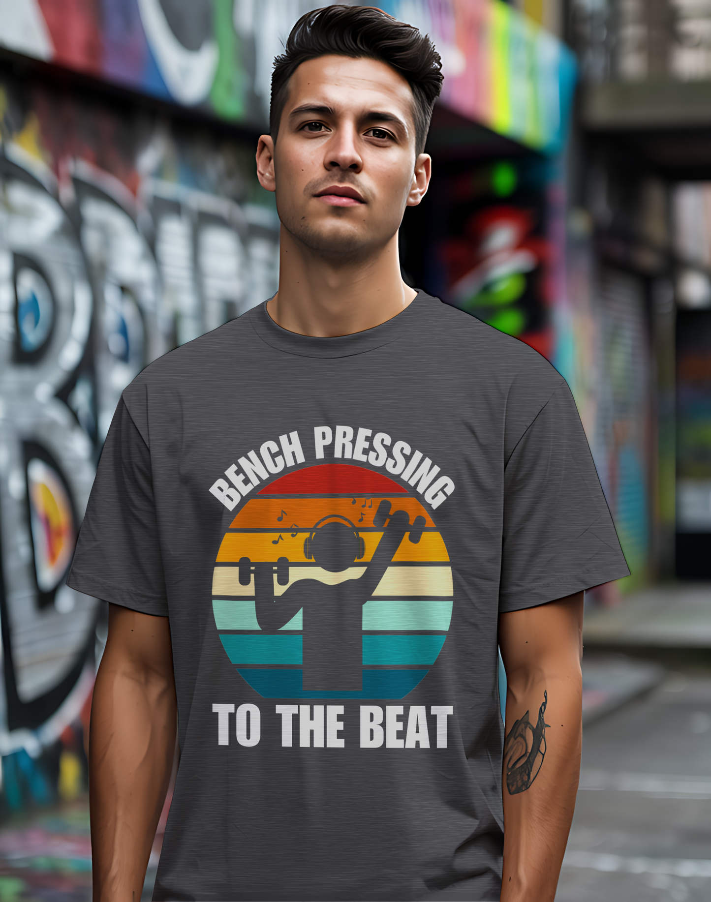 Bench Press Beat Tee 🏋️‍♂️ Music Workout Shirt