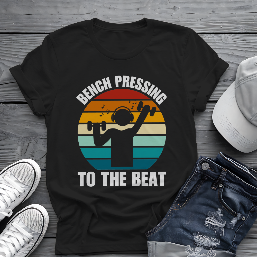 Bench Press Beat Tee 🏋️‍♂️ Music Workout Shirt