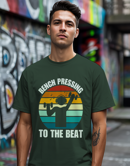 Bench Press Beat Tee 🏋️‍♂️ Music Workout Shirt