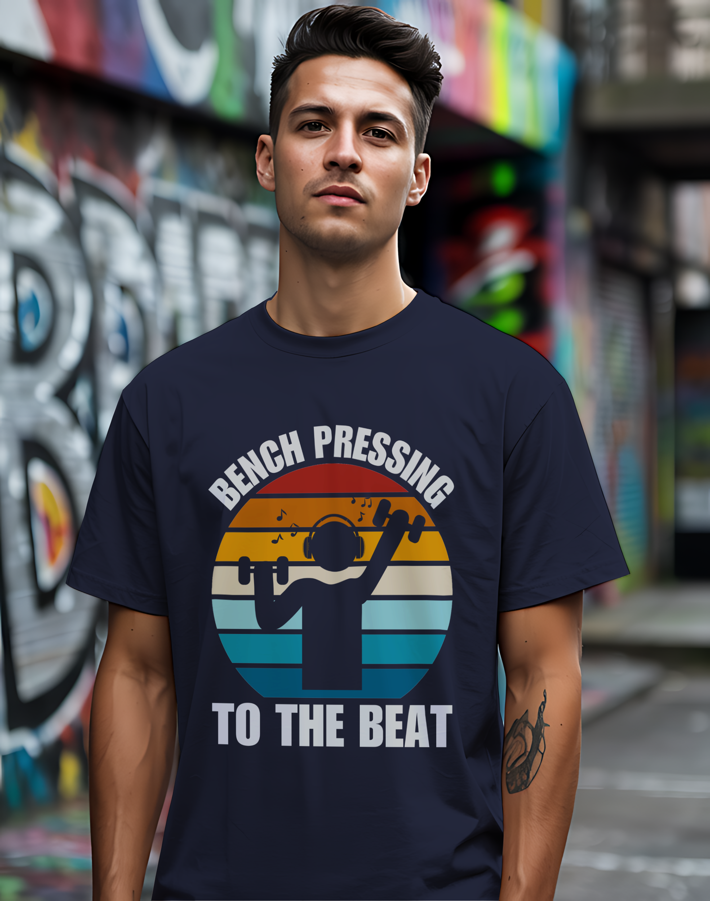 Bench Press Beat Tee 🏋️‍♂️ Music Workout Shirt