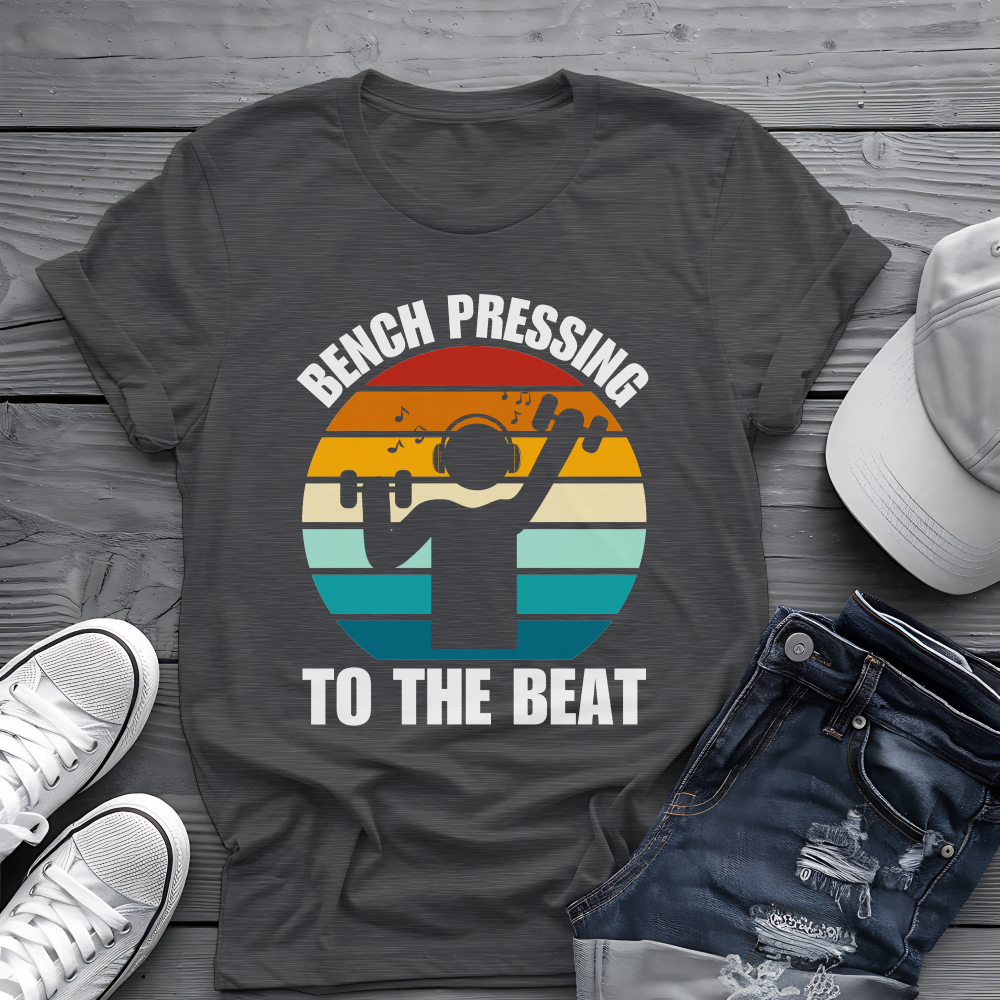 Bench Press Beat Tee 🏋️‍♂️ Music Workout Shirt