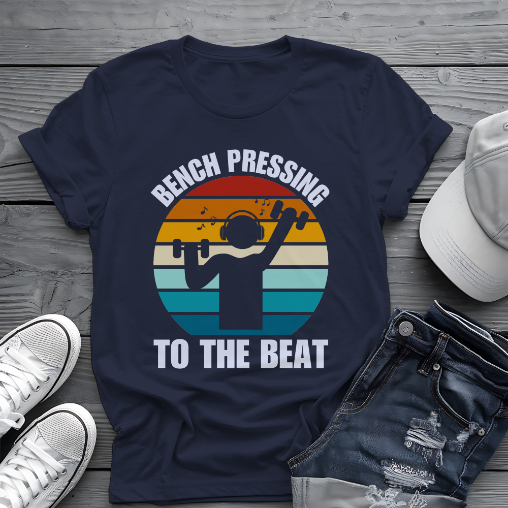 Bench Press Beat Tee 🏋️‍♂️ Music Workout Shirt