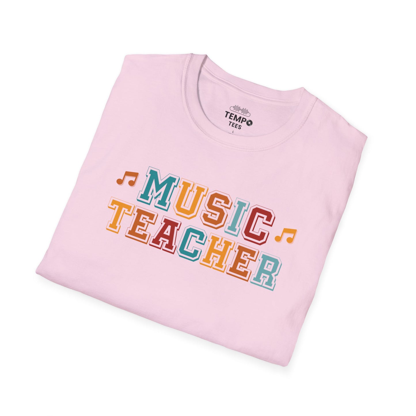 Retro Music Teacher Tee 🎶 Colorful Educator Shirt - Music Appreciation Gift