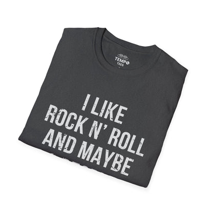 I Like Rock N' Roll and Maybe 3 People Tee 🎸 Bold Introverted Rock Shirt - Distressed Design