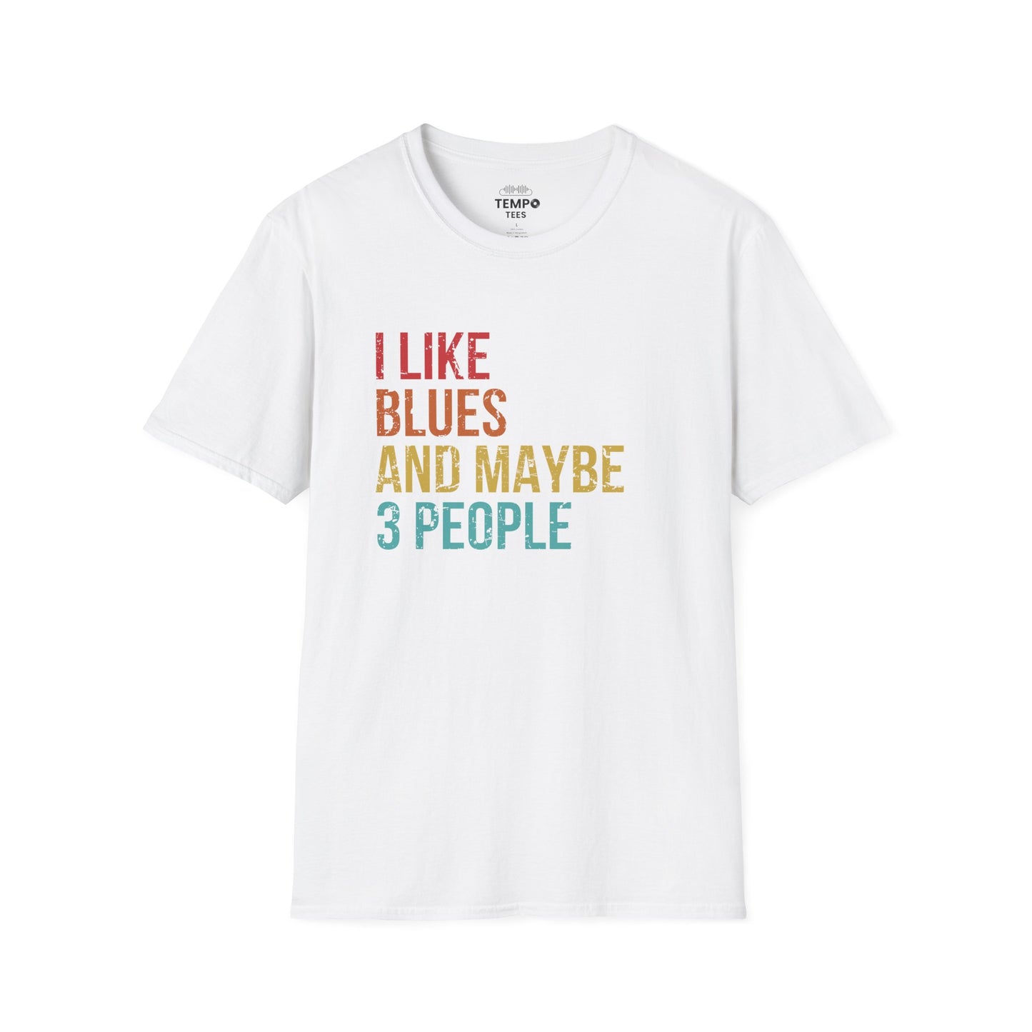 I Like Blues and Maybe 3 People Tee 🎸 Funny Introvert Blues Shirt - Retro Design