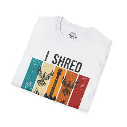 I Shred Therefore I Am T-Shirt 🎸 Retro Guitar Philosophy Shirt