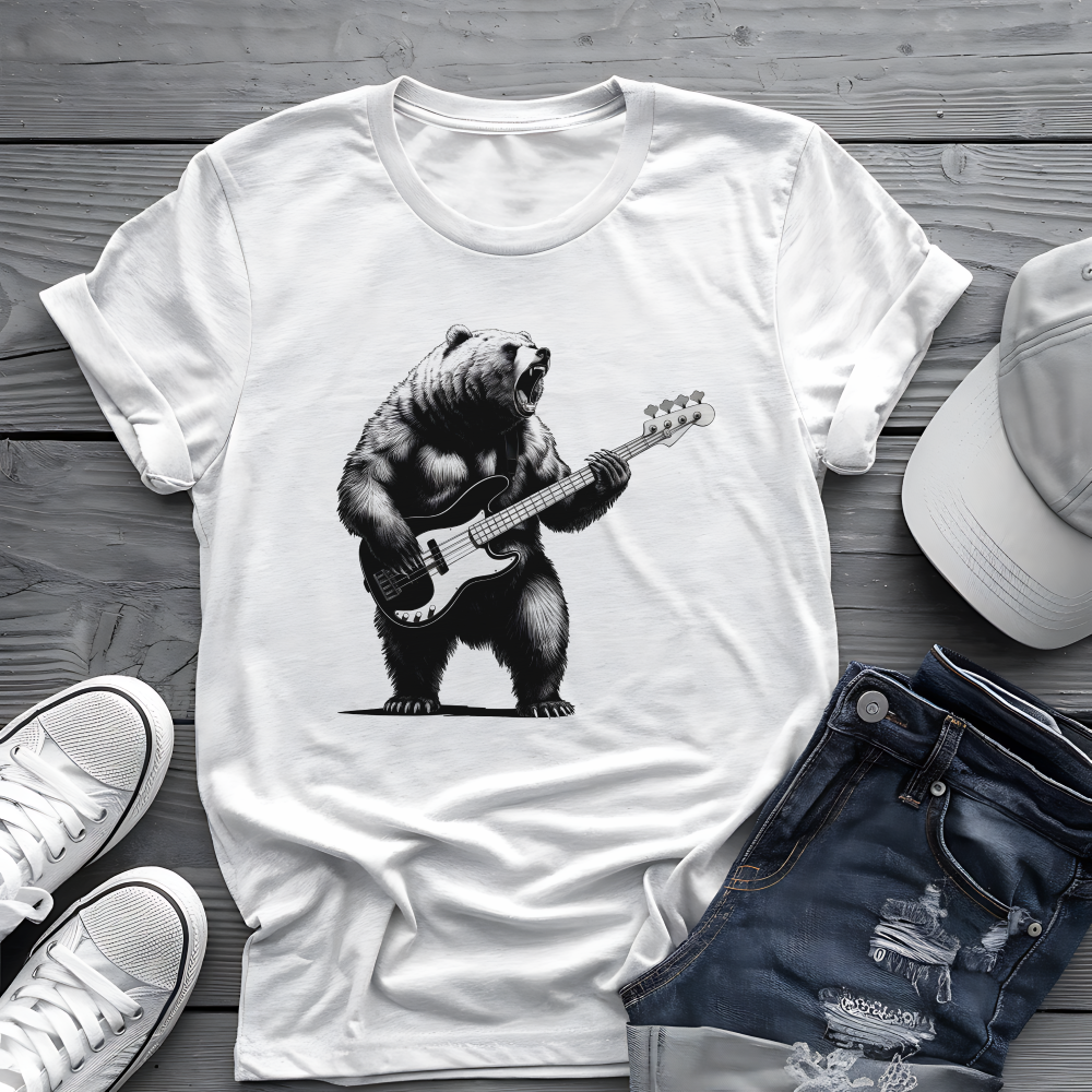 Bass Grizzly Bear Tee 🐻 Funny Music Shirt