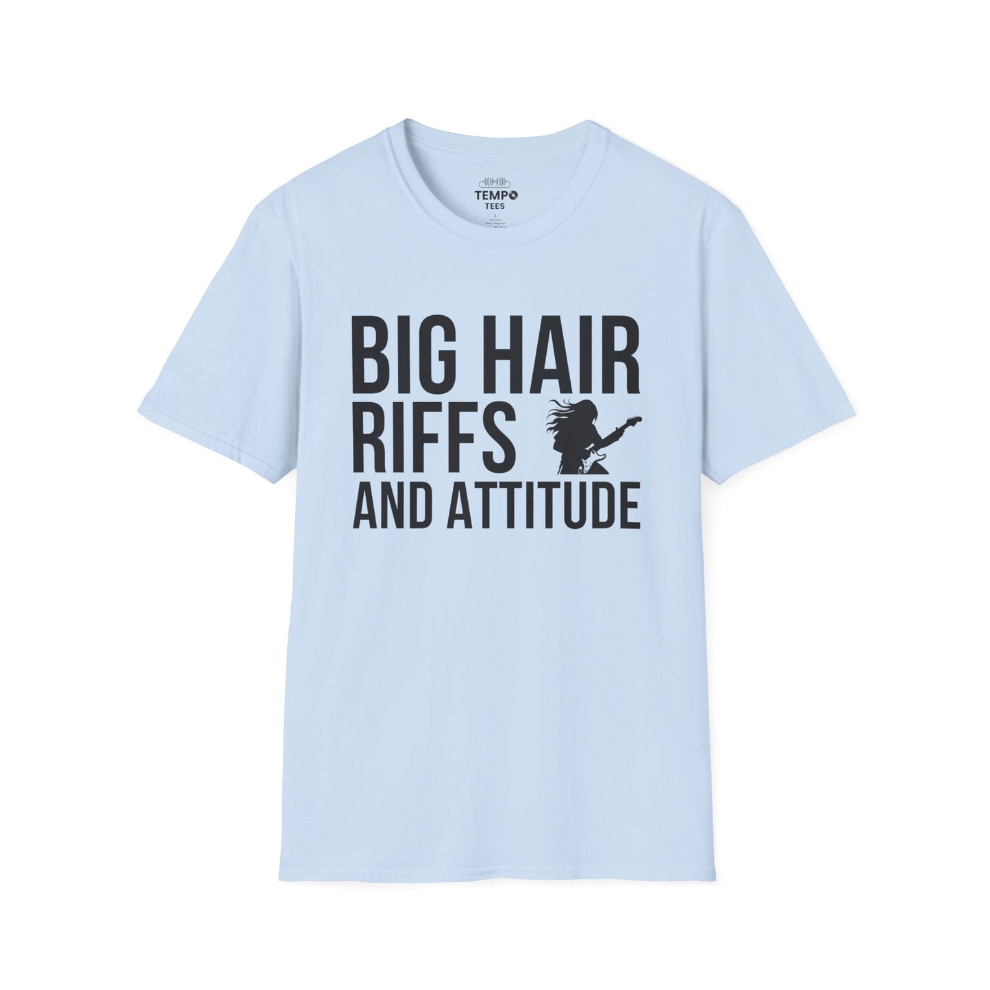 Big Hair Riffs And Attitude Tee 🎸 80s Rock Music Shirt