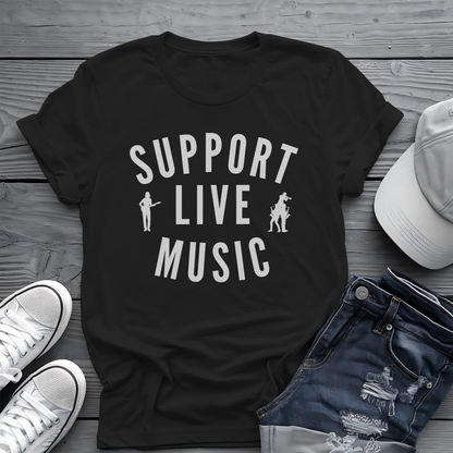 Support Live Music Tee 🎶 Musician Silhouettes Shirt - Concert Lover Gift