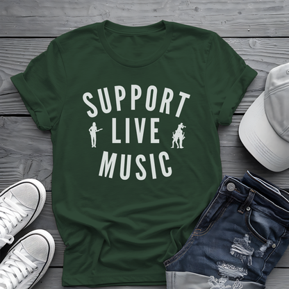 Support Live Music Tee 🎶 Musician Silhouettes Shirt - Concert Lover Gift