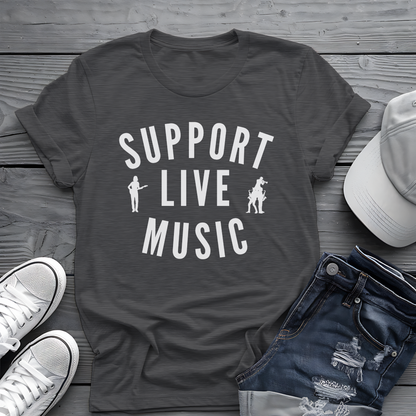 Support Live Music Tee 🎶 Musician Silhouettes Shirt - Concert Lover Gift