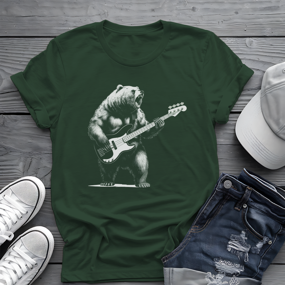 Bass Grizzly Bear Tee 🐻 Funny Music Shirt
