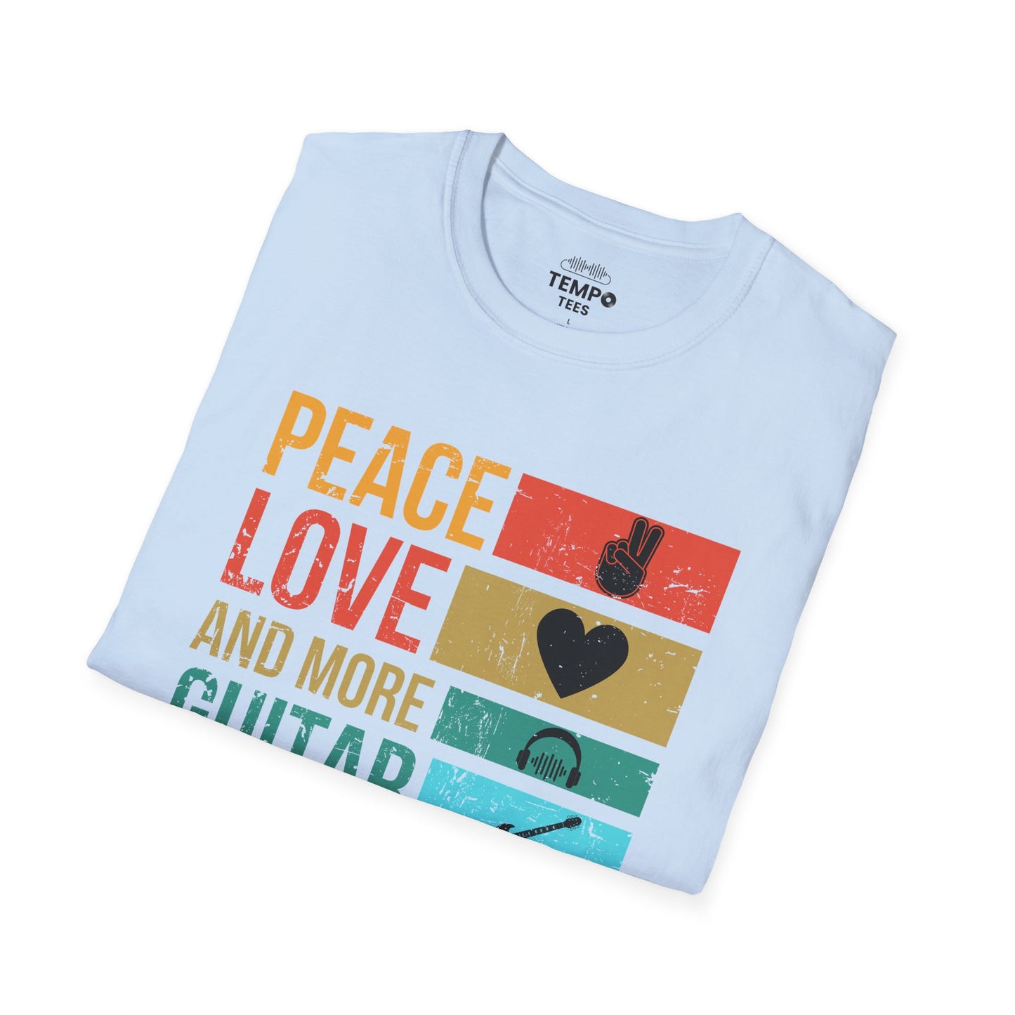 Peace Love Guitar Tee 🎸 Retro Icon Shirt - Music Lover Gift