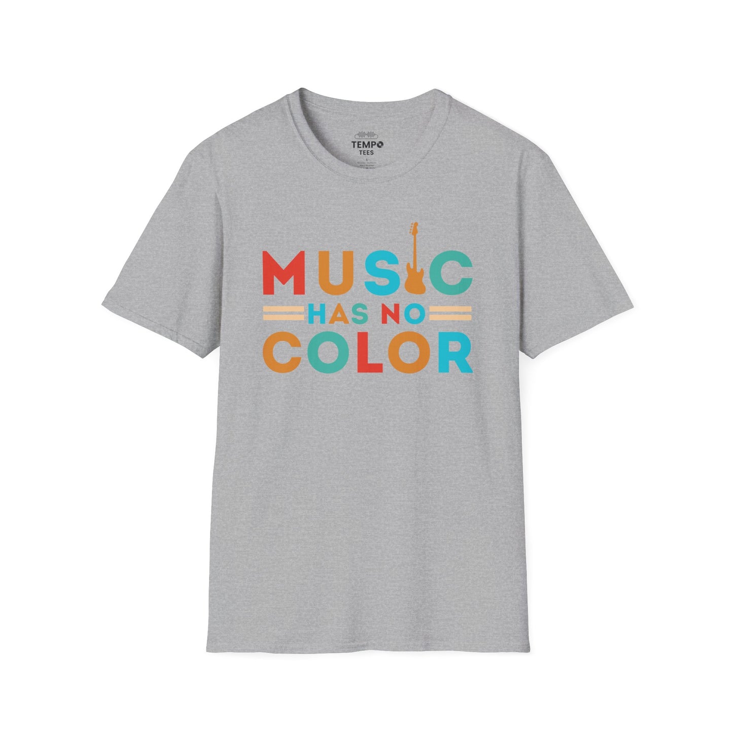 Music Has No Color Bass Tee 🎷 Unity Music Shirt - Equality Gift