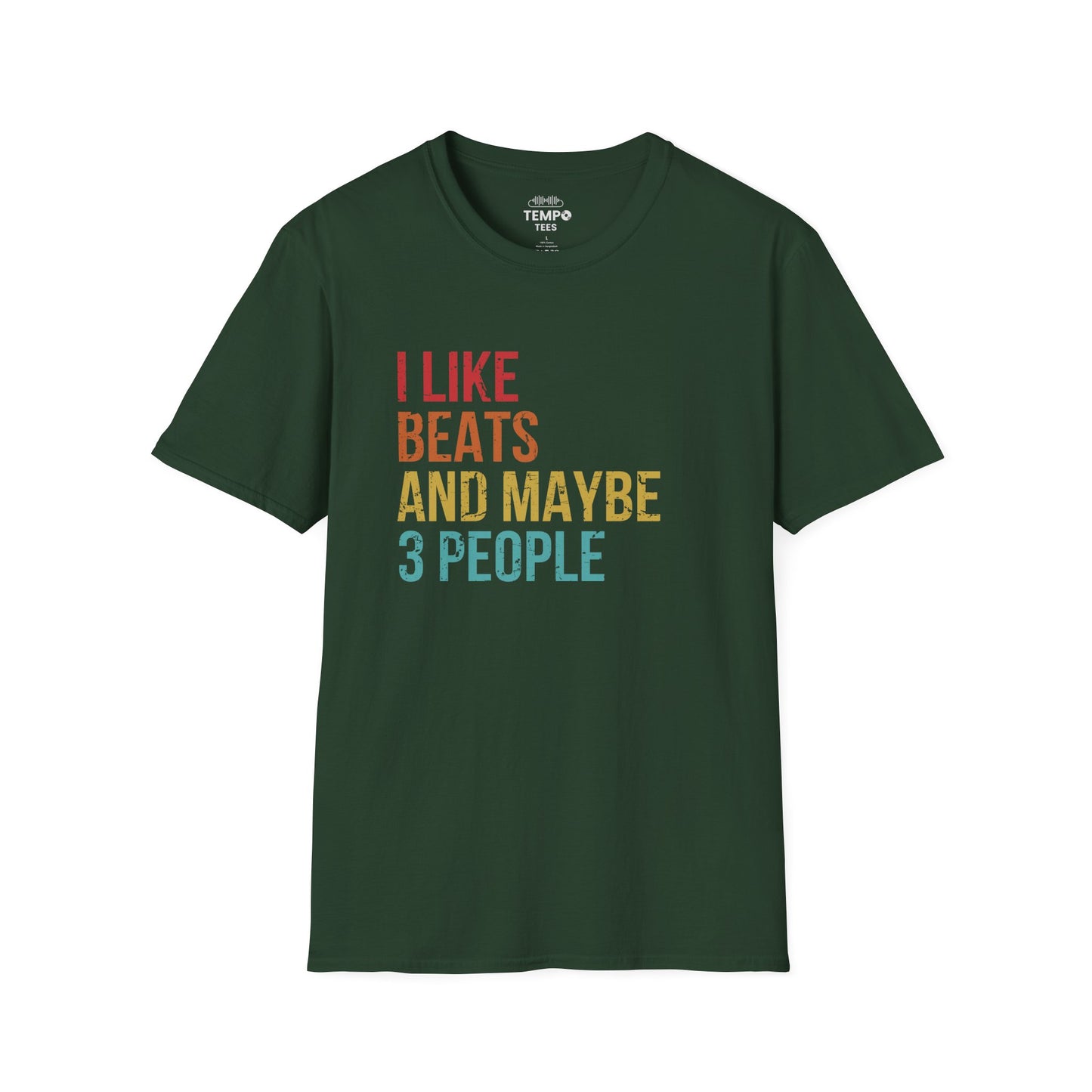 I Like Beats and Maybe 3 People Tee 🎧 Funny Hip Hop Music Shirt - Retro Design