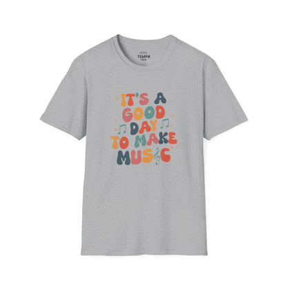 It's A Good Day To Make Music Tee 🎶 Retro Inspired Musician Shirt - Positive Vibes