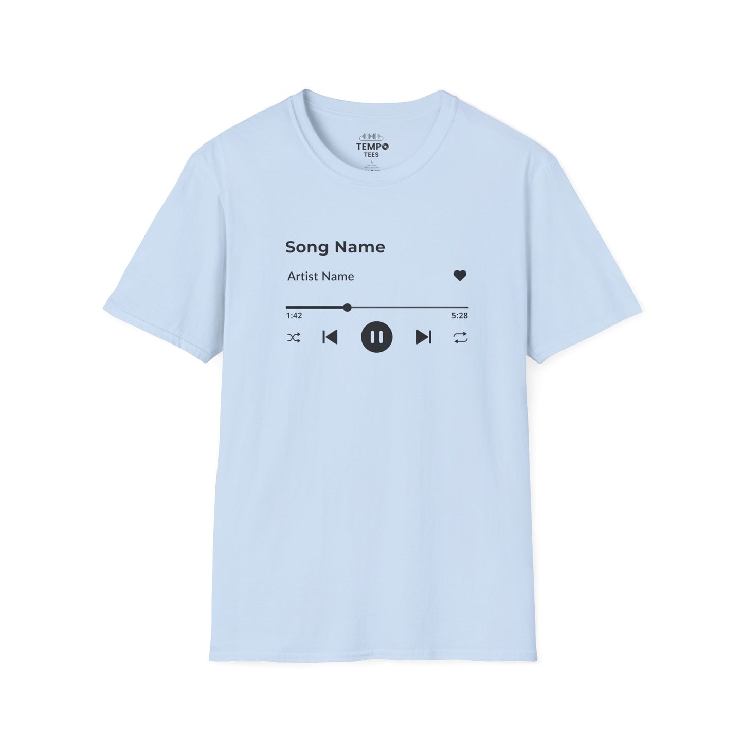 Personalized Music Player Tee 🎧 Clean UI Design - Music Lover Gift