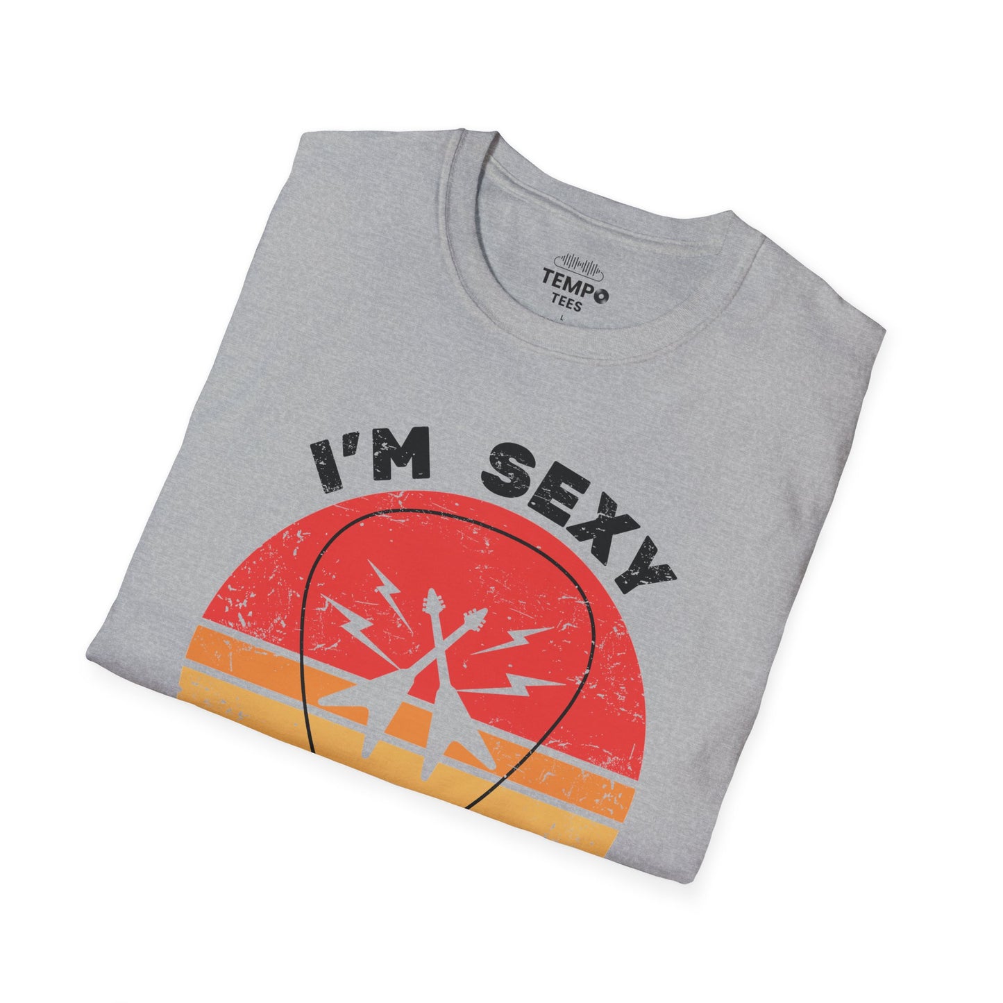 I'm Sexy and I Strum It Tee 🎸 Retro Guitar Pick Shirt - Funny Musician Gift