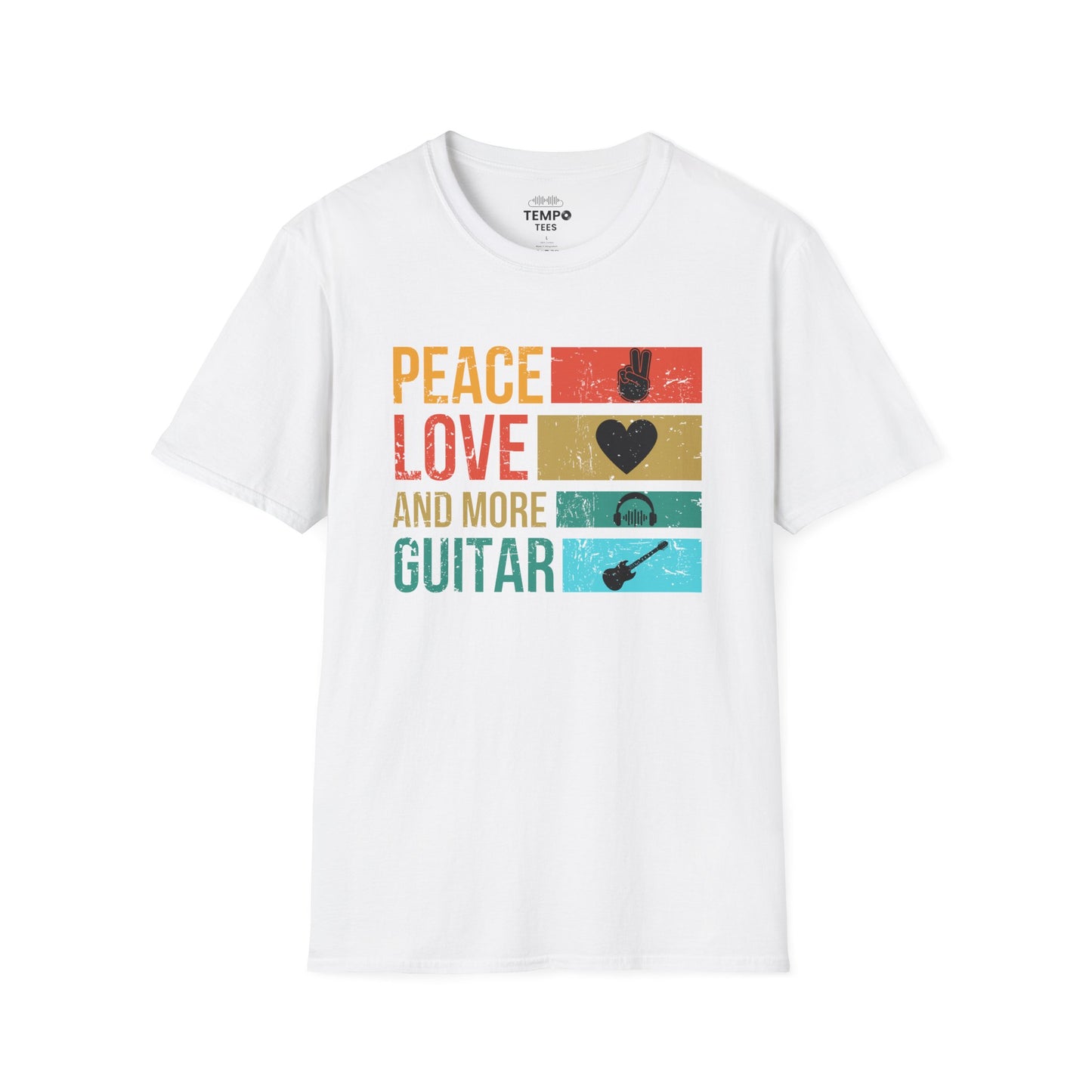 Peace Love Guitar Tee 🎸 Retro Icon Shirt - Music Lover Gift