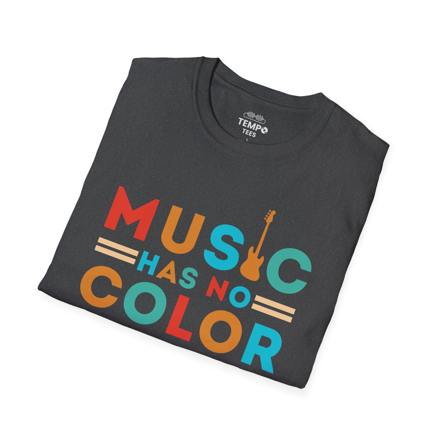 Music Has No Color Bass Tee 🎷 Unity Music Shirt - Equality Gift