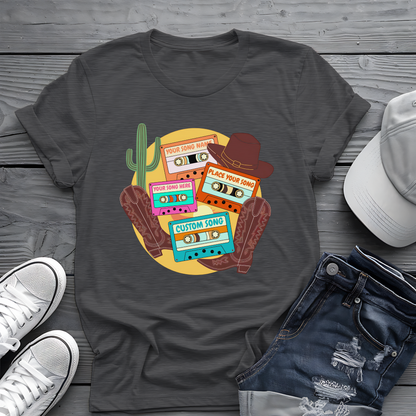 Custom Country Cassette Tee 🤠 Personalized Music Shirt - Retro Western Gift