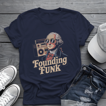Founding Funk Tee 🕶️ Retro Washington 4th of July Music Shirt