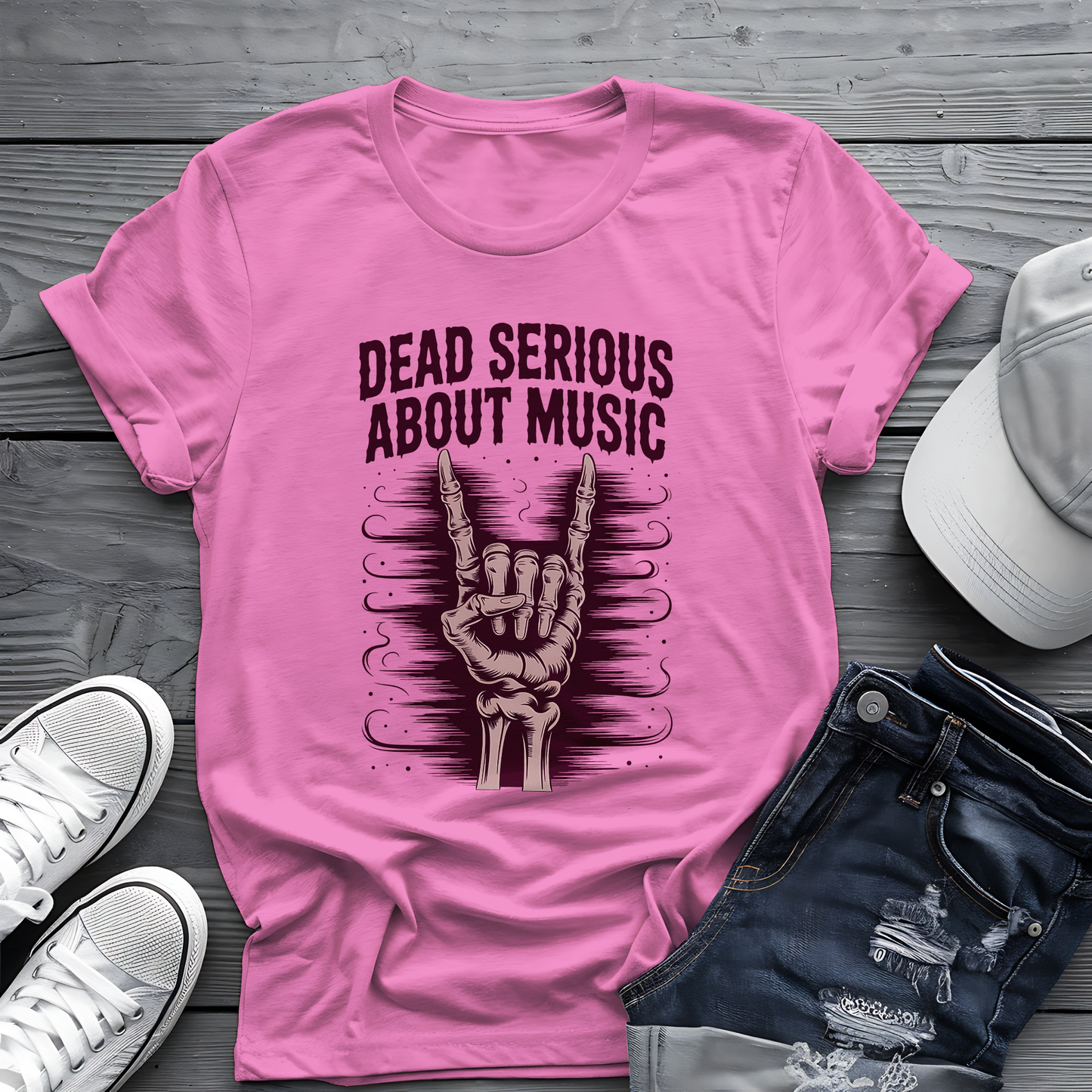 Dead Serious About Music Tee 💀  Spooky Bones Shirt