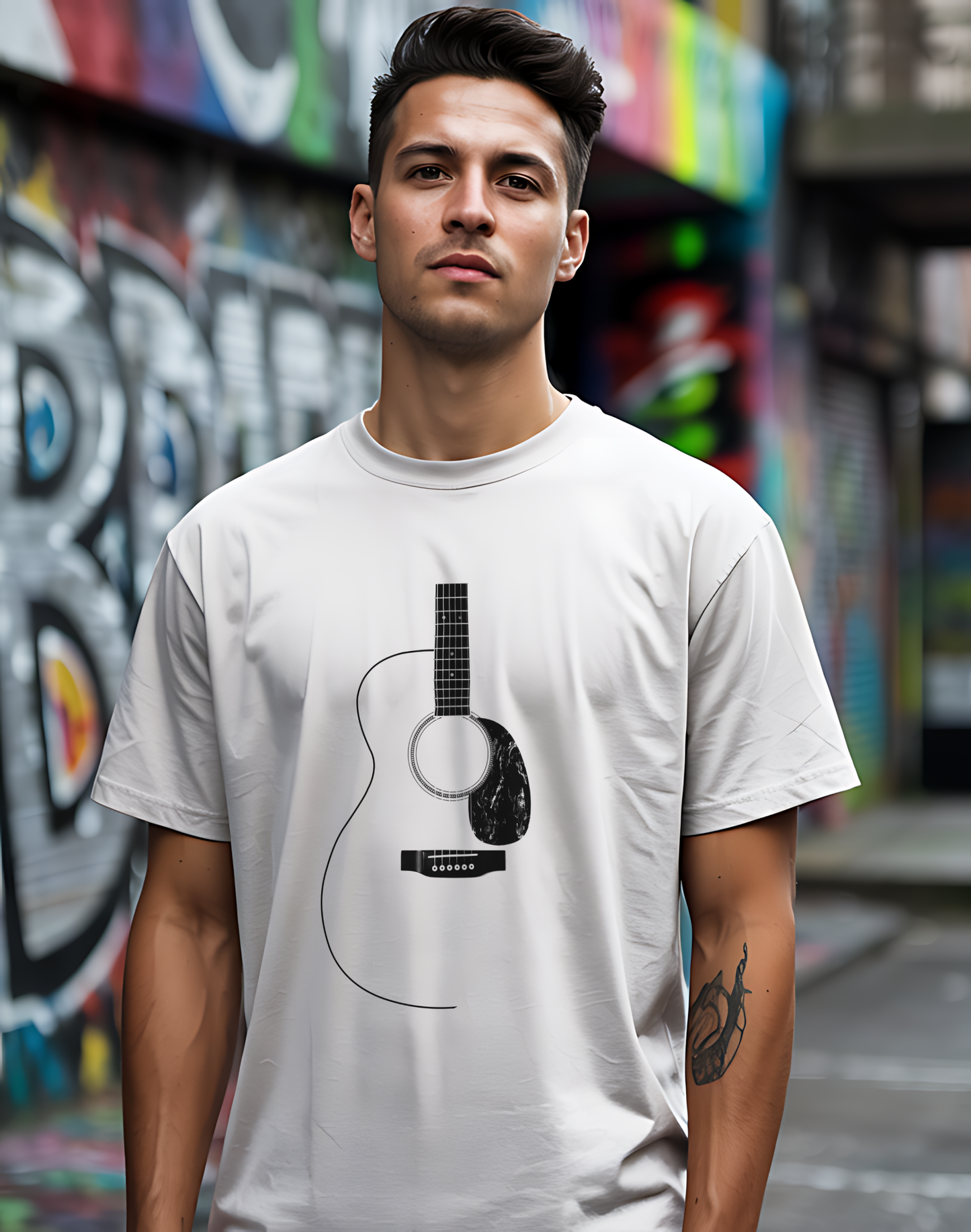 Minimalist Acoustic Guitar Tee 🎸 Clean Music Shirt - Guitar Lover Gift
