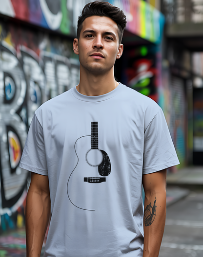 Minimalist Acoustic Guitar Tee 🎸 Clean Music Shirt - Guitar Lover Gift