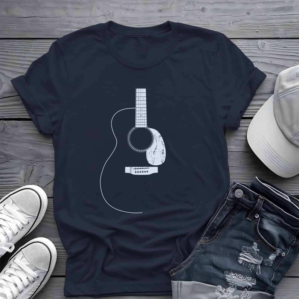 Minimalist Acoustic Guitar Tee 🎸 Clean Music Shirt - Guitar Lover Gift