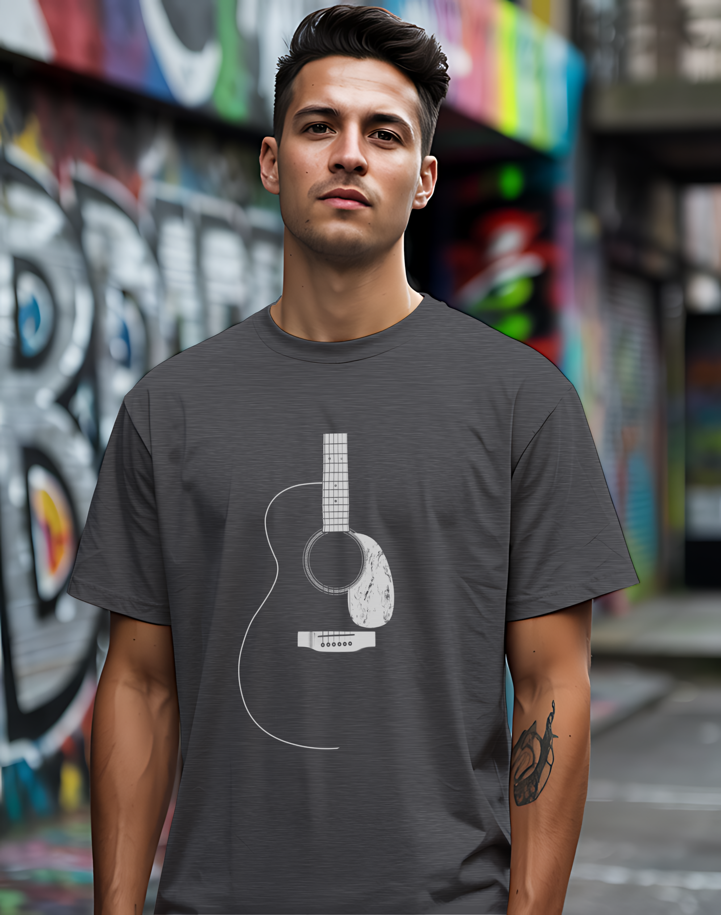 Minimalist Acoustic Guitar Tee 🎸 Clean Music Shirt - Guitar Lover Gift