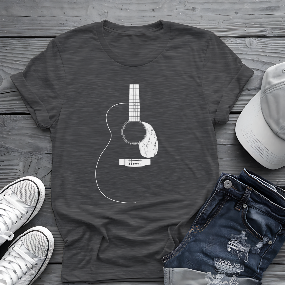 Minimalist Acoustic Guitar Tee 🎸 Clean Music Shirt - Guitar Lover Gift
