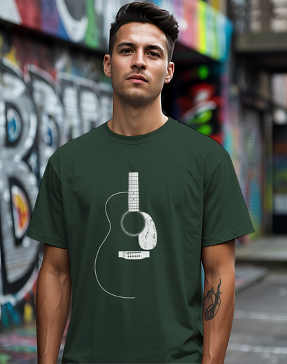 Minimalist Acoustic Guitar Tee 🎸 Clean Music Shirt - Guitar Lover Gift