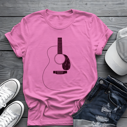 Minimalist Acoustic Guitar Tee 🎸 Clean Music Shirt - Guitar Lover Gift