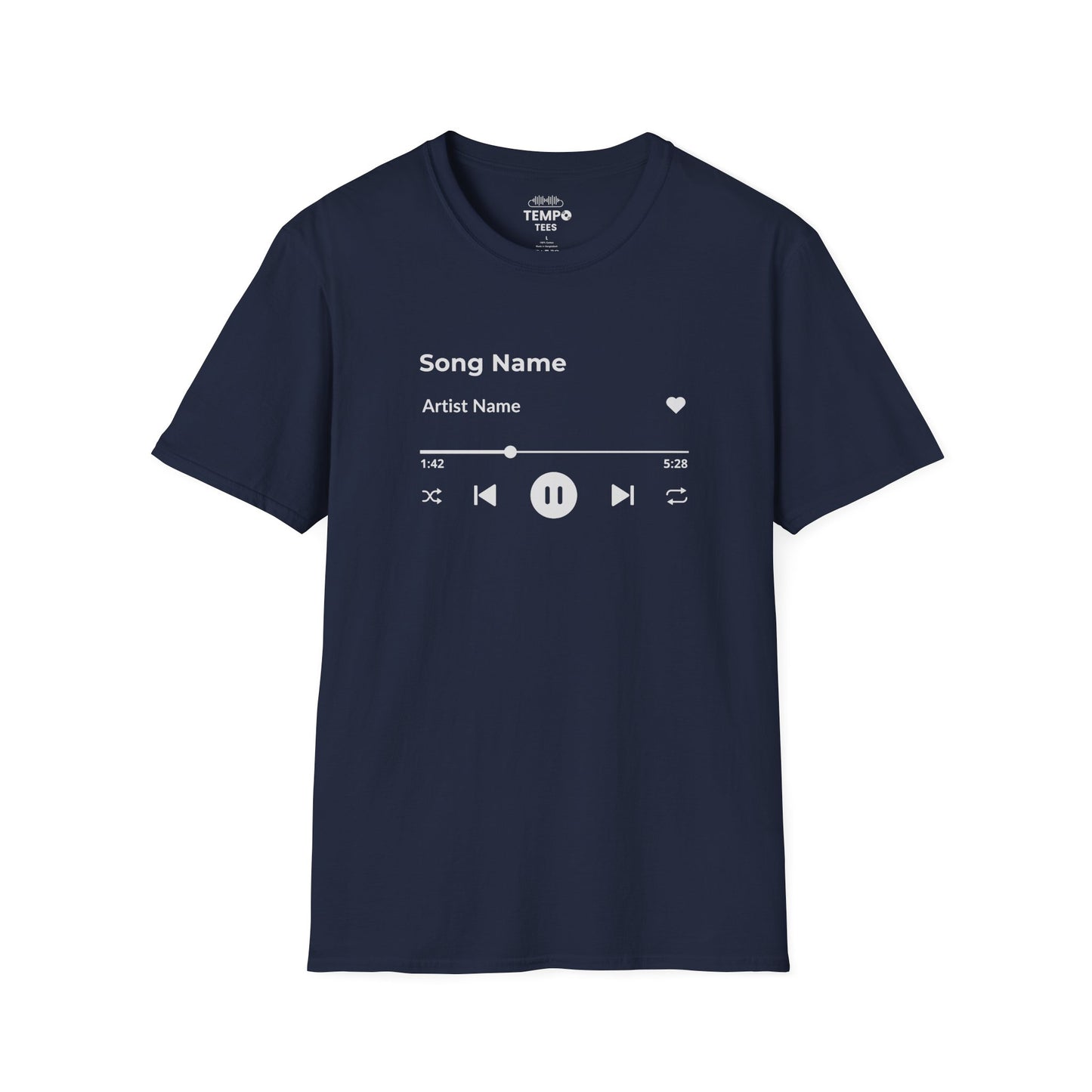 Personalized Music Player Tee 🎧 Clean UI Design - Music Lover Gift