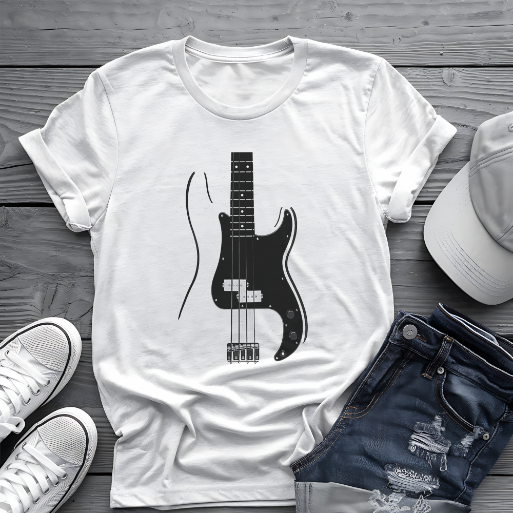 Minimalist Bass Tee 🎸 Clean Music Shirt - Bass Player Gift