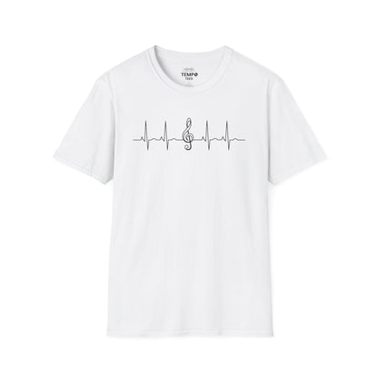 Heartbeat Music Tee 🎶 Minimalist Musician Shirt - Music Lover Gift