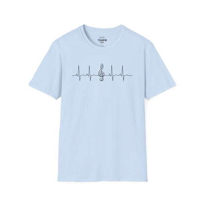 Heartbeat Music Tee 🎶 Minimalist Musician Shirt - Music Lover Gift