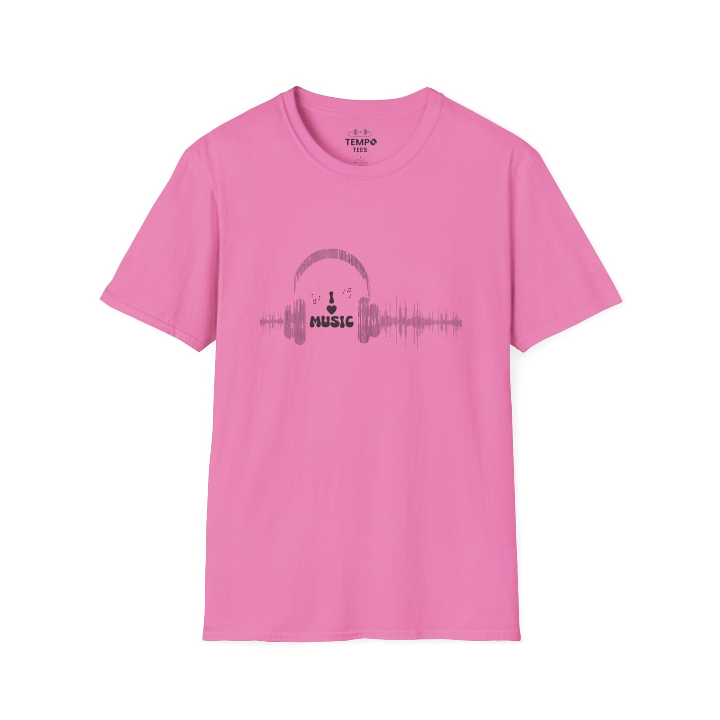 Headphones & Soundwave Tee 🎧 Minimalist Music Shirt - Audiophile Gift