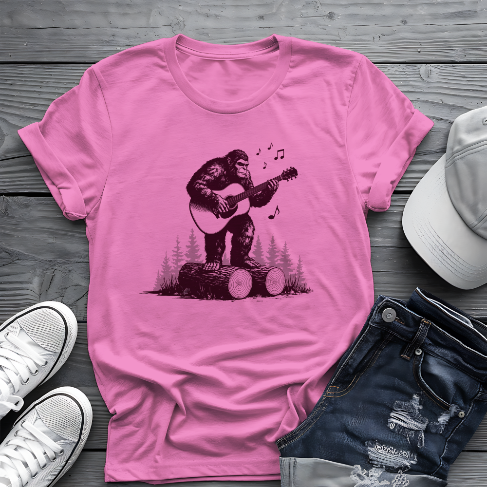 Sasquatch Guitar Tee 🎸 Funny Bigfoot Music Shirt