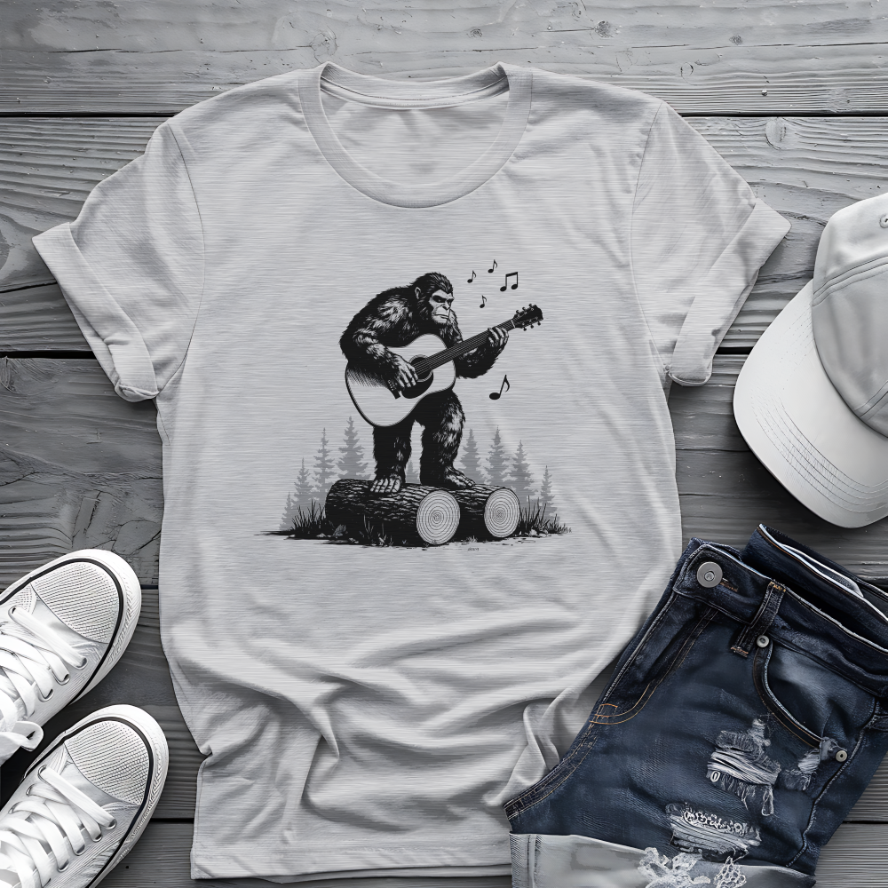 Sasquatch Guitar Tee 🎸 Funny Bigfoot Music Shirt