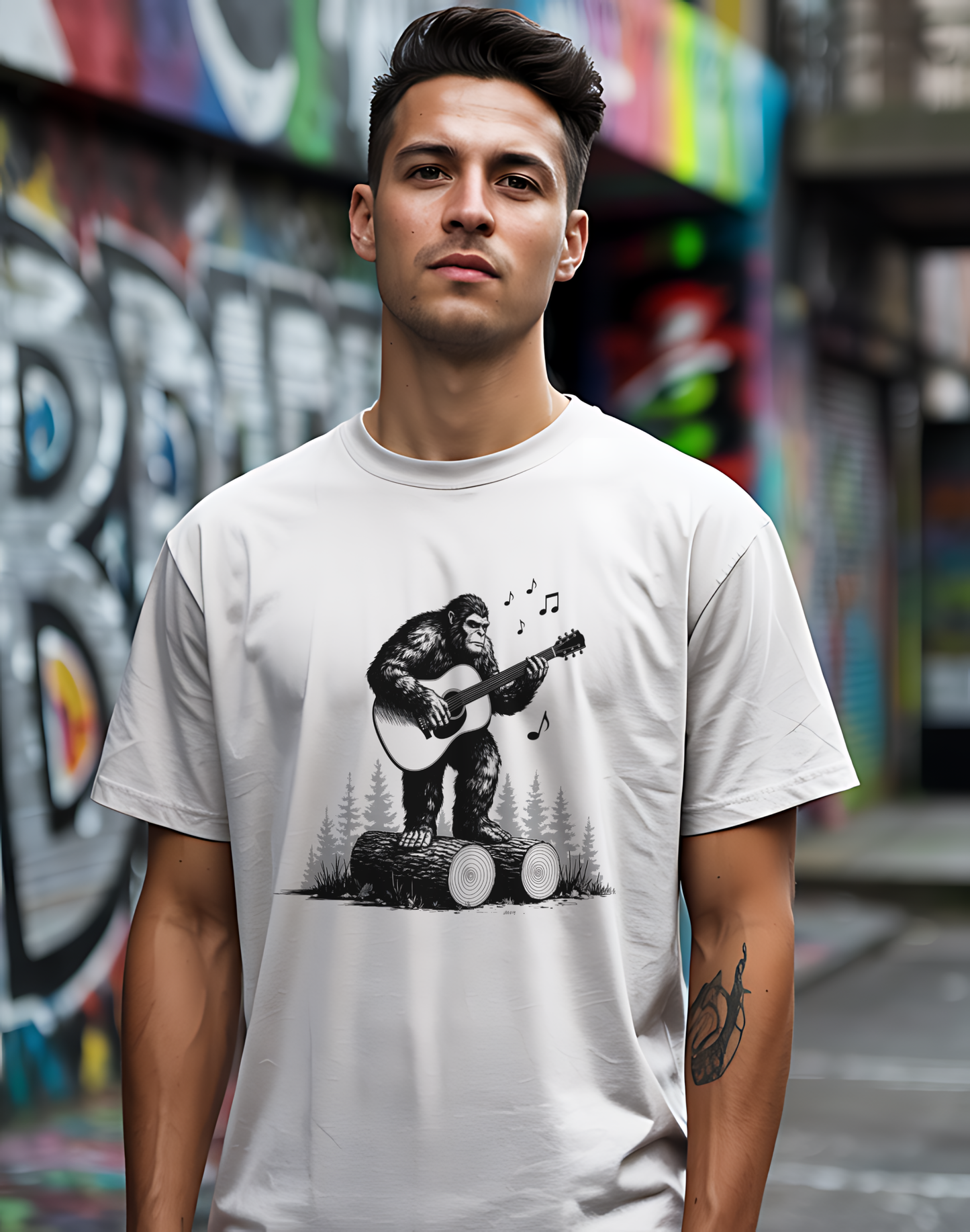 Sasquatch Guitar Tee 🎸 Funny Bigfoot Music Shirt