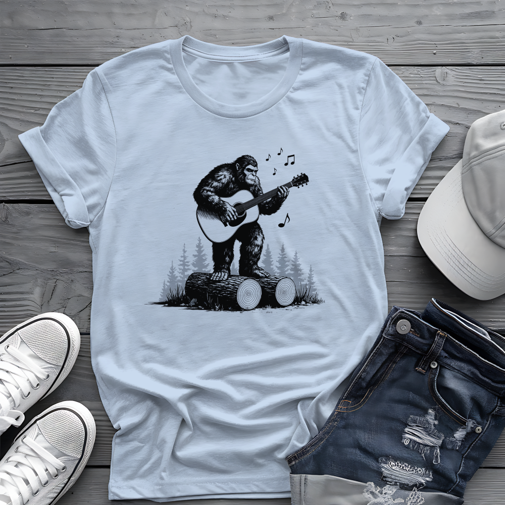 Sasquatch Guitar Tee 🎸 Funny Bigfoot Music Shirt